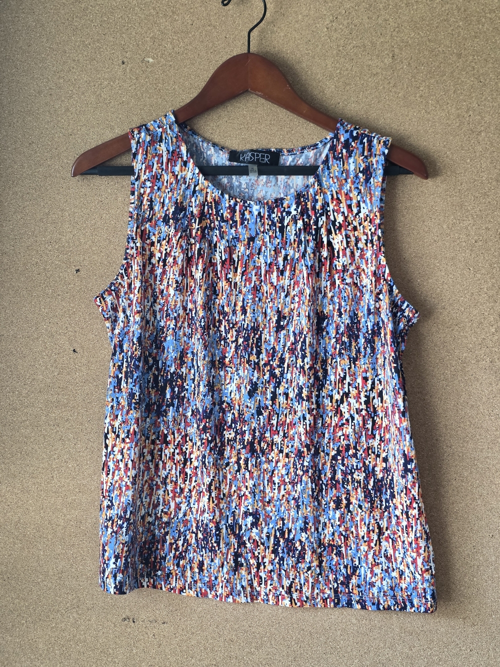 Kasper PL Multicolor Abstract Sleeveless Blouse Tank Top Peitit Large